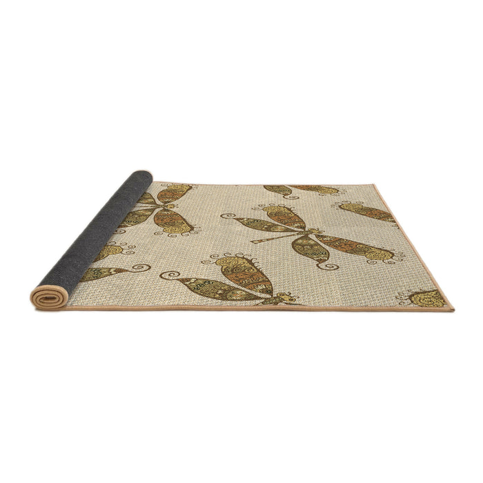 Thickness of Patterned Vanilla Gold Rug, pat2639brn