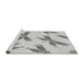 Sideview of Machine Washable Transitional Platinum Gray Rug, wshpat2639gry