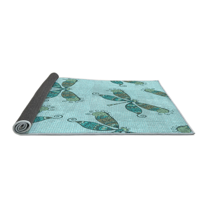 Thickness of Patterned Electric Blue Rug, pat2639lblu