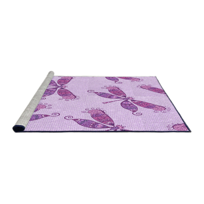 Sideview of Machine Washable Transitional Purple Rug, wshpat2639pur