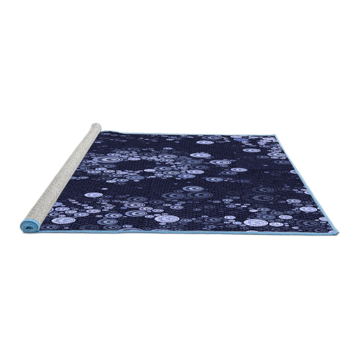 Sideview of Machine Washable Transitional Night Blue Rug, wshpat264blu