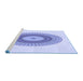 Sideview of Machine Washable Transitional Blue Rug, wshpat2640blu