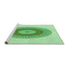 Sideview of Machine Washable Transitional Green Rug, wshpat2640grn