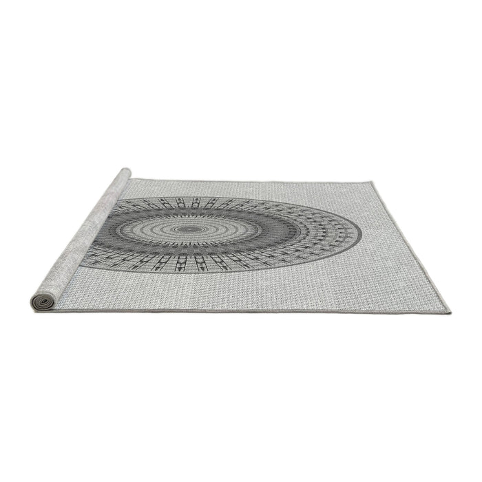 Sideview of Machine Washable Transitional Platinum Gray Rug, wshpat2640gry