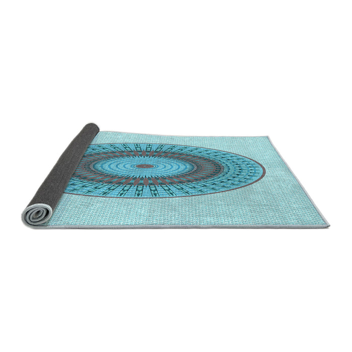 Thickness of Patterned Blue Rug, pat2640lblu