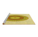 Sideview of Machine Washable Transitional Caramel Brown Rug, wshpat2640yw