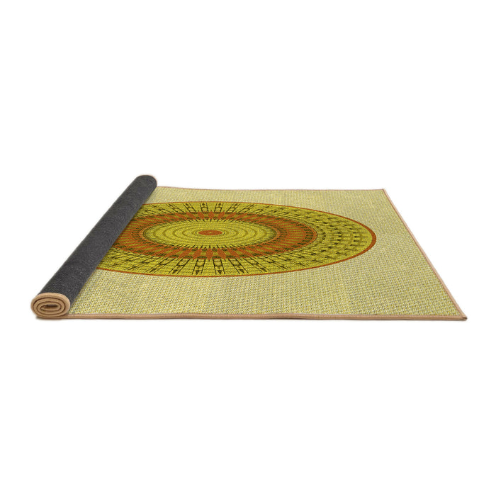 Thickness of Patterned Caramel Brown Rug, pat2640yw