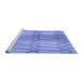 Sideview of Machine Washable Transitional Sky Blue Rug, wshpat2641blu