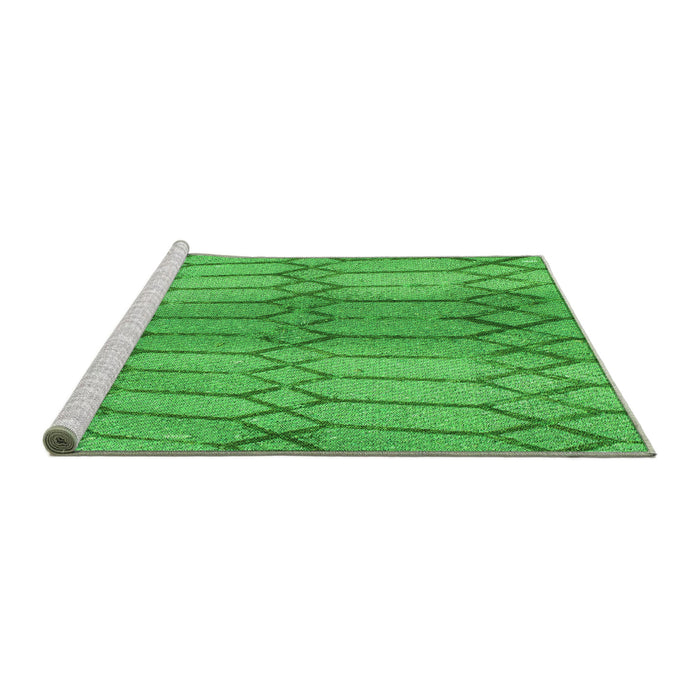 Sideview of Machine Washable Transitional Neon Green Rug, wshpat2641grn