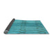 Thickness of Patterned Bright Turquoise Blue Rug, pat2641lblu