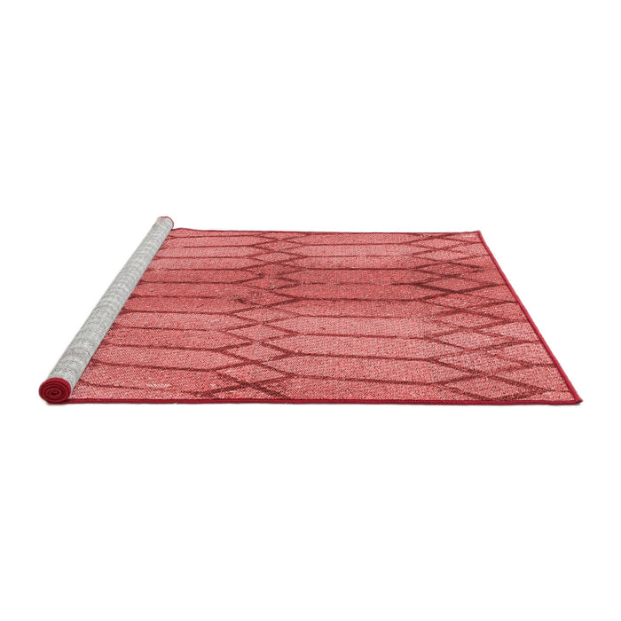Sideview of Machine Washable Transitional Ruby Red Rug, wshpat2641rd