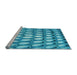 Sideview of Machine Washable Transitional Blue Rug, wshpat2642lblu