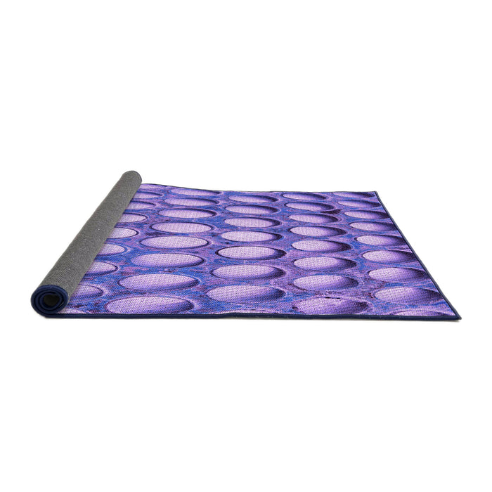 Thickness of Patterned Bright Lilac Purple Rug, pat2642pur