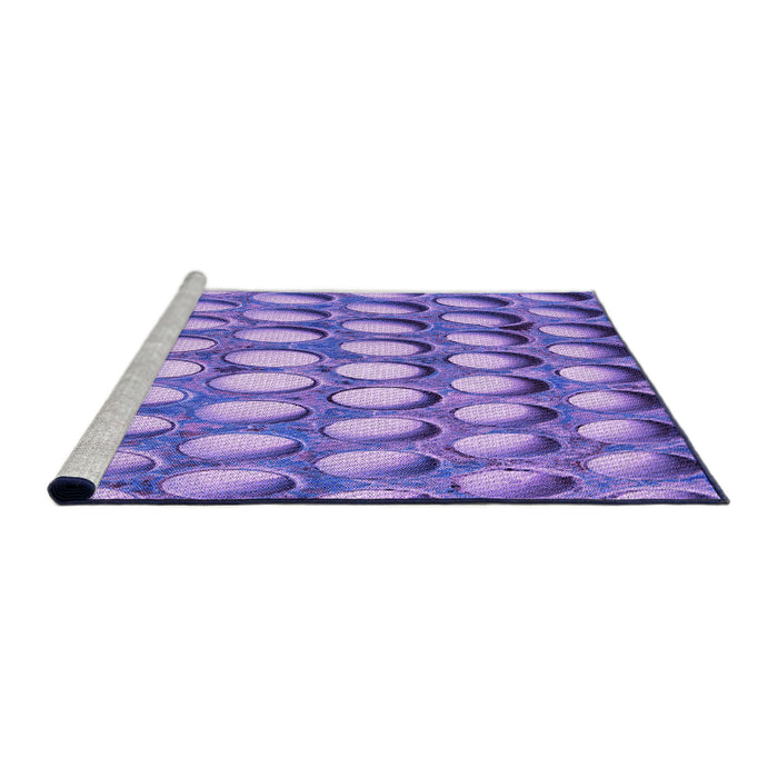 Sideview of Machine Washable Transitional Bright Lilac Purple Rug, wshpat2642pur