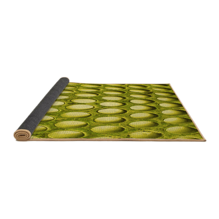Thickness of Patterned Olive Green Rug, pat2642yw
