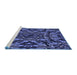 Sideview of Machine Washable Transitional Night Blue Rug, wshpat2643blu