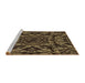 Sideview of Machine Washable Transitional Black Brown Rug, wshpat2643brn