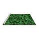 Sideview of Machine Washable Transitional Dark Forest Green Rug, wshpat2643grn