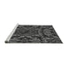 Sideview of Machine Washable Transitional Gray Rug, wshpat2643gry