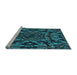 Sideview of Machine Washable Transitional Dark Turquoise Green Rug, wshpat2643lblu