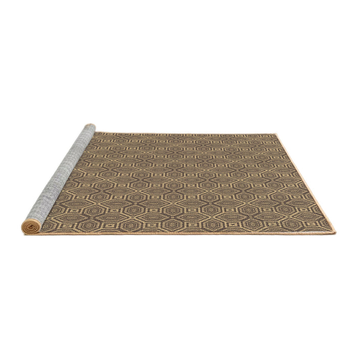 Sideview of Machine Washable Transitional Brown Sand Brown Rug, wshpat2644brn