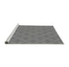 Sideview of Machine Washable Transitional Grey Gray Rug, wshpat2644gry