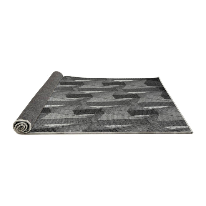 Thickness of Patterned Black Rug, pat2645gry