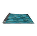 Thickness of Patterned Teal Green Rug, pat2645lblu