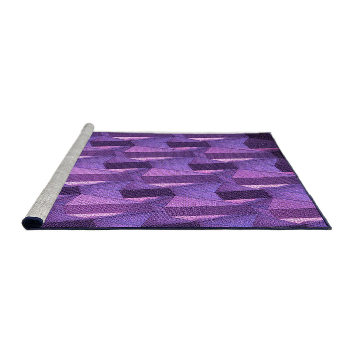Sideview of Machine Washable Transitional Amethyst Purple Rug, wshpat2645pur