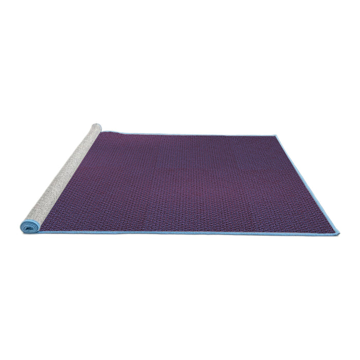 Sideview of Machine Washable Transitional Purple Lily Purple Rug, wshpat2647blu