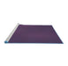 Sideview of Machine Washable Transitional Purple Lily Purple Rug, wshpat2647blu