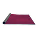 Thickness of Patterned Raspberry Red Rug, pat2647pur