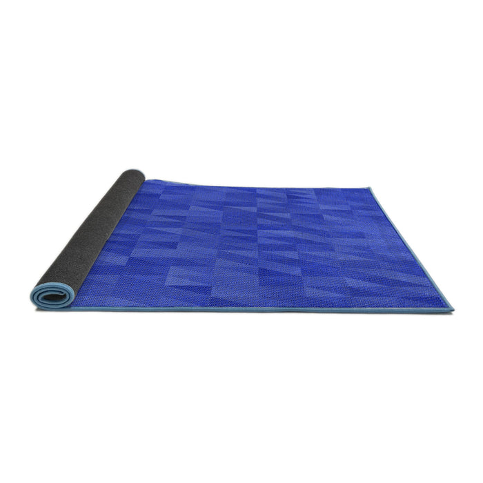 Thickness of Patterned Blue Rug, pat2648blu