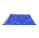 Sideview of Machine Washable Transitional Blue Rug, wshpat2648blu