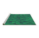 Sideview of Machine Washable Transitional Medium Teal Green Rug, wshpat2648grn