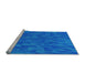 Sideview of Machine Washable Transitional Blue Rug, wshpat2648lblu