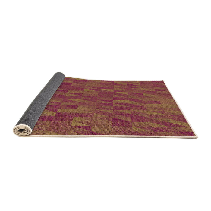 Thickness of Patterned Bright Maroon Red Rug, pat2648org