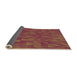 Thickness of Patterned Bright Maroon Red Rug, pat2648org