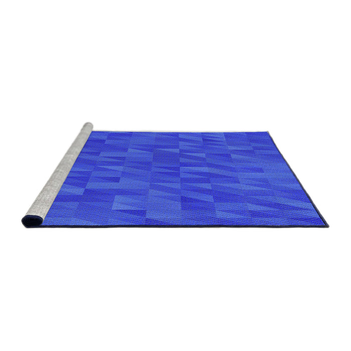 Sideview of Machine Washable Transitional Blue Rug, wshpat2648pur