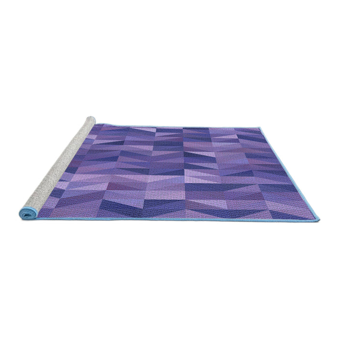 Sideview of Machine Washable Transitional Amethyst Purple Rug, wshpat2649blu