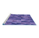 Sideview of Machine Washable Transitional Amethyst Purple Rug, wshpat2649blu