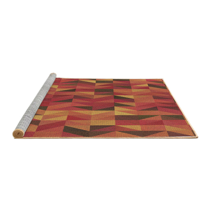 Sideview of Machine Washable Transitional Orange Rug, wshpat2649brn
