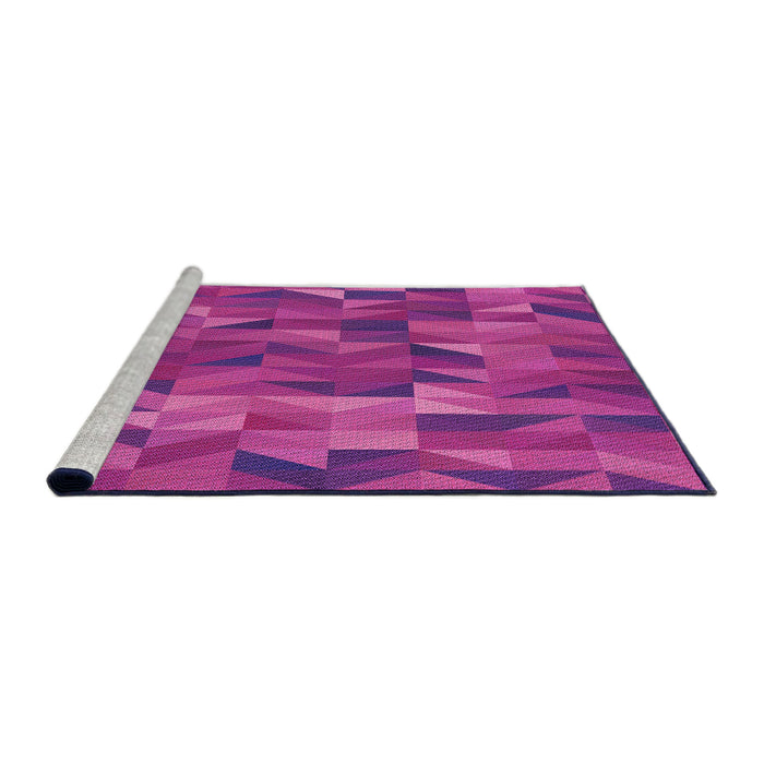 Sideview of Machine Washable Transitional Deep Pink Rug, wshpat2649pur