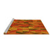 Sideview of Machine Washable Transitional Neon Orange Rug, wshpat2649yw