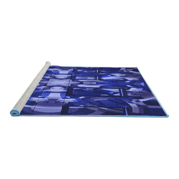 Sideview of Machine Washable Transitional Denim Dark Blue Rug, wshpat265blu