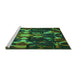 Sideview of Machine Washable Transitional Dark Forest Green Rug, wshpat265grn