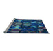 Sideview of Machine Washable Transitional Blue Ivy Blue Rug, wshpat265lblu