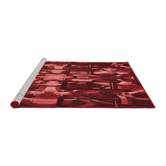 Sideview of Machine Washable Transitional Red Rug, wshpat265rd