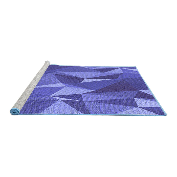 Sideview of Machine Washable Transitional Blue Rug, wshpat2650blu