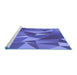 Sideview of Machine Washable Transitional Blue Rug, wshpat2650blu